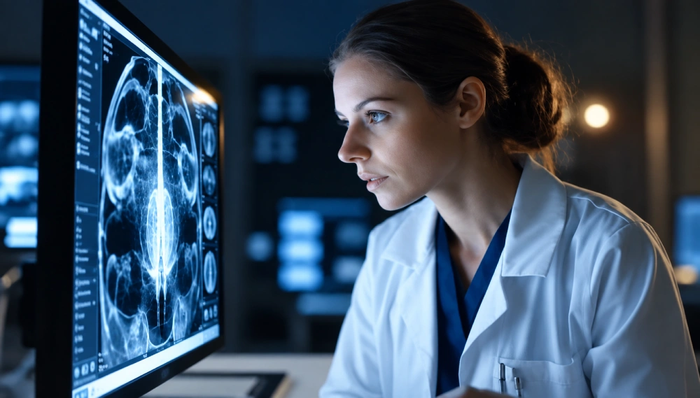 Radiologist Analyzing High Resolution Scans